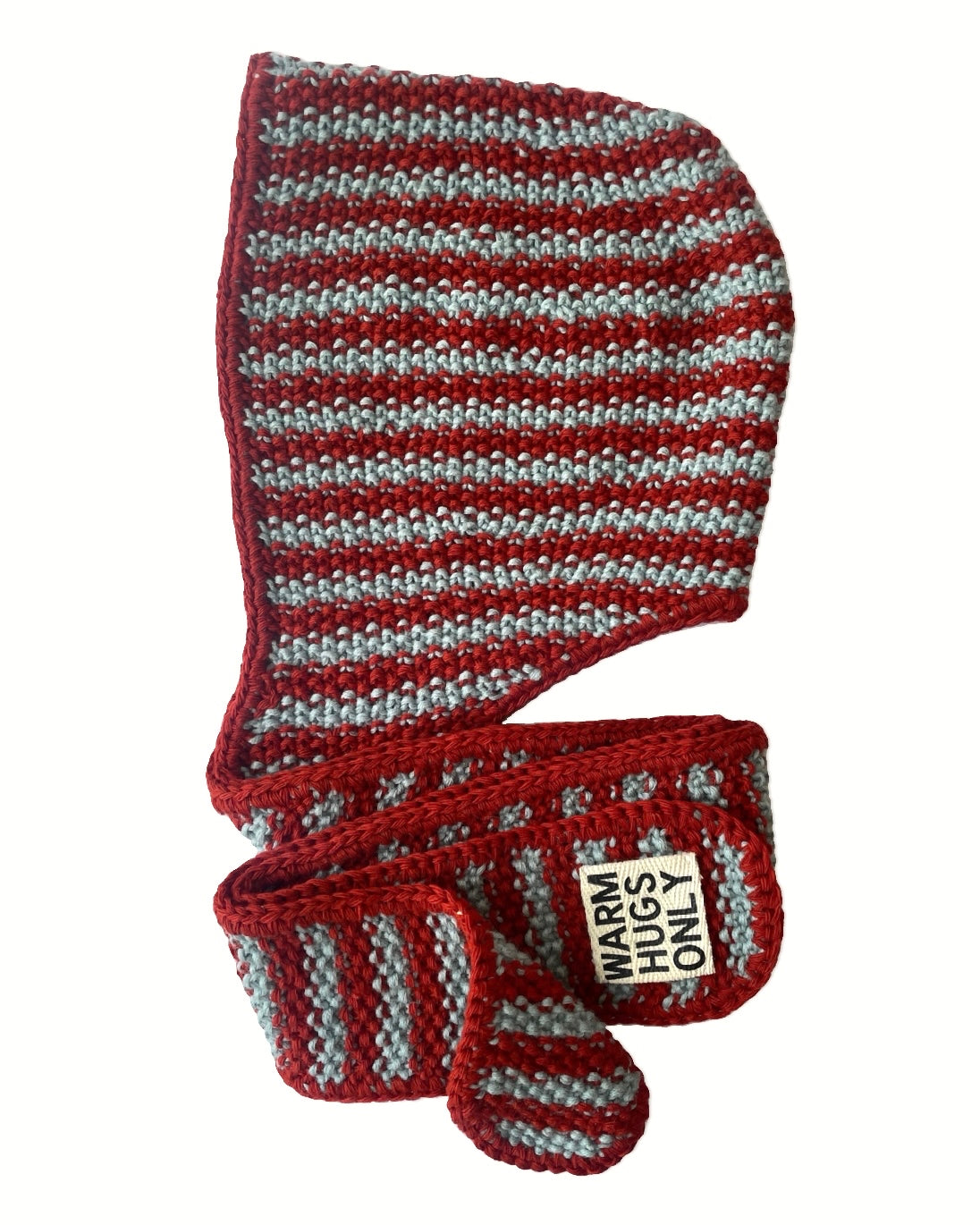 Balaclava scarf Terracotta & light blue