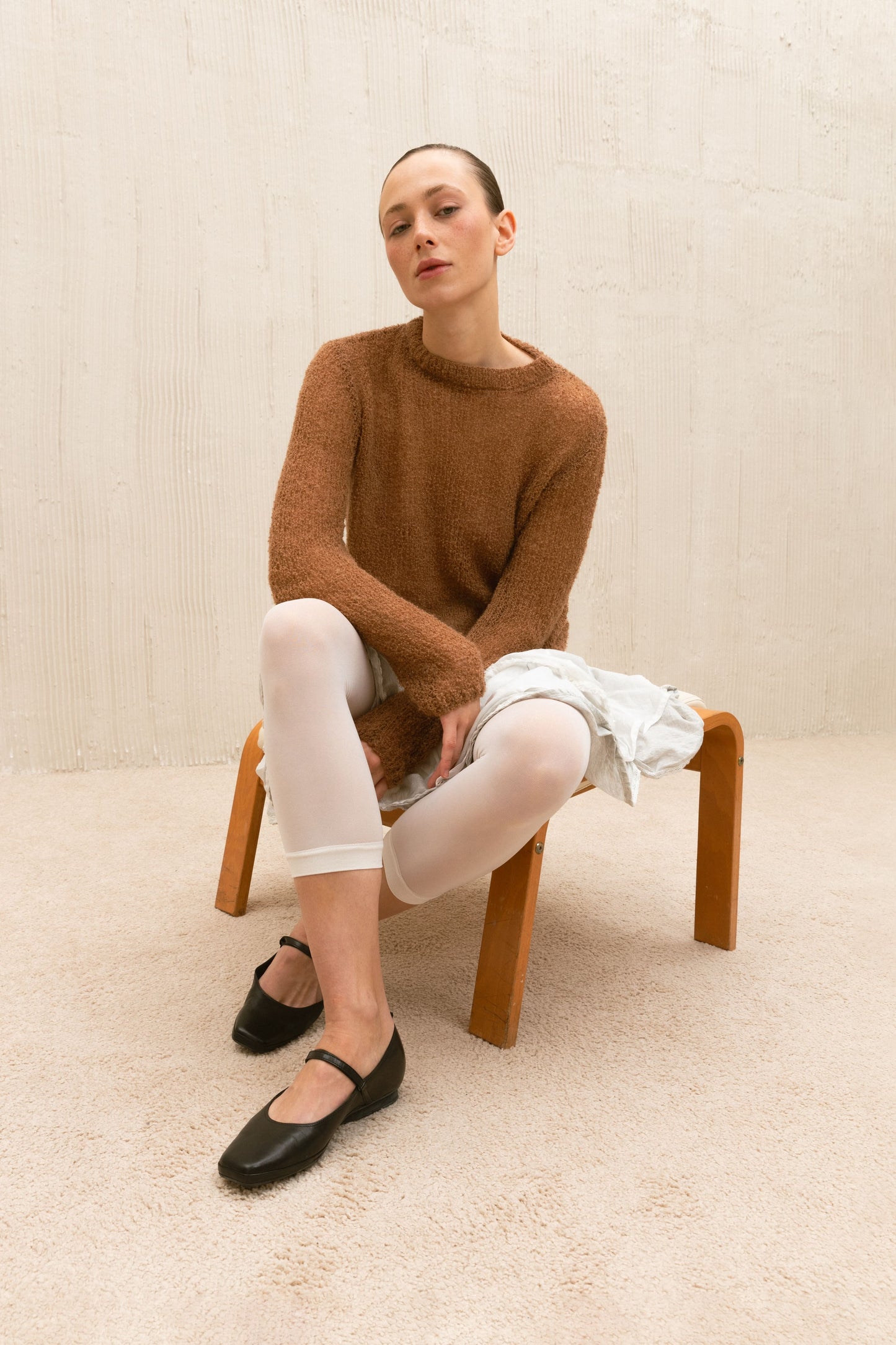Teddy Hand-knitted sweater in brown