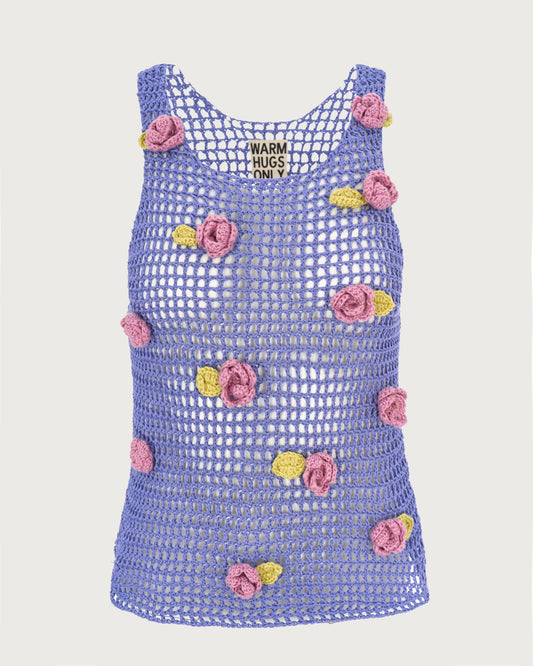 Lavander Crochet top with roses