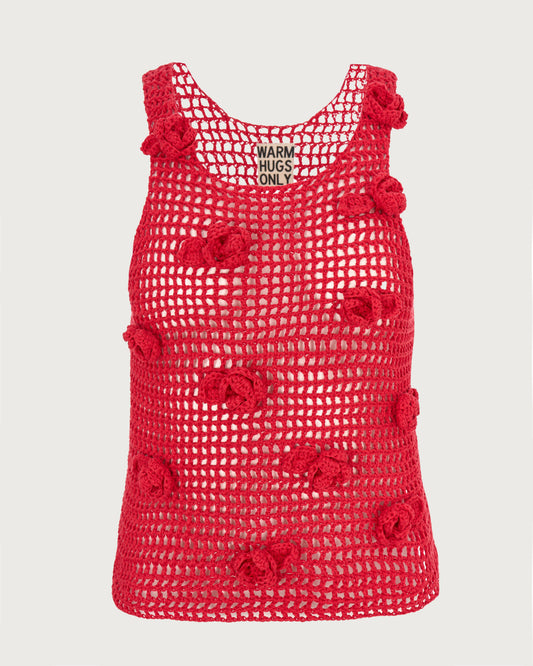 Crochet top with roses