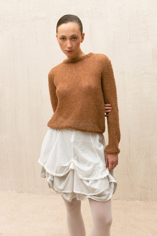 Teddy Hand-knitted sweater in brown