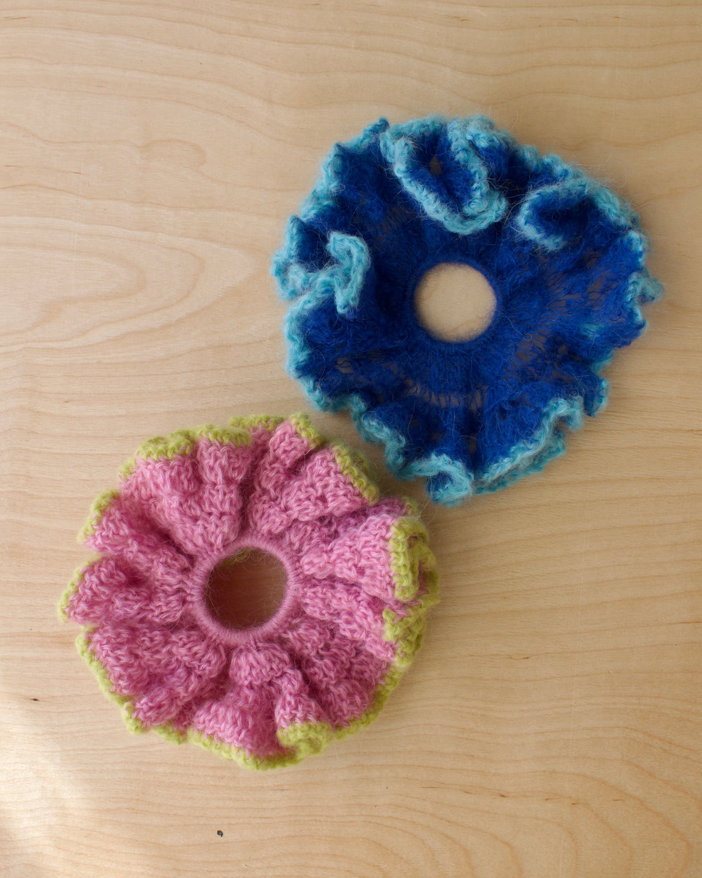 Pink Mohair Scrunchie