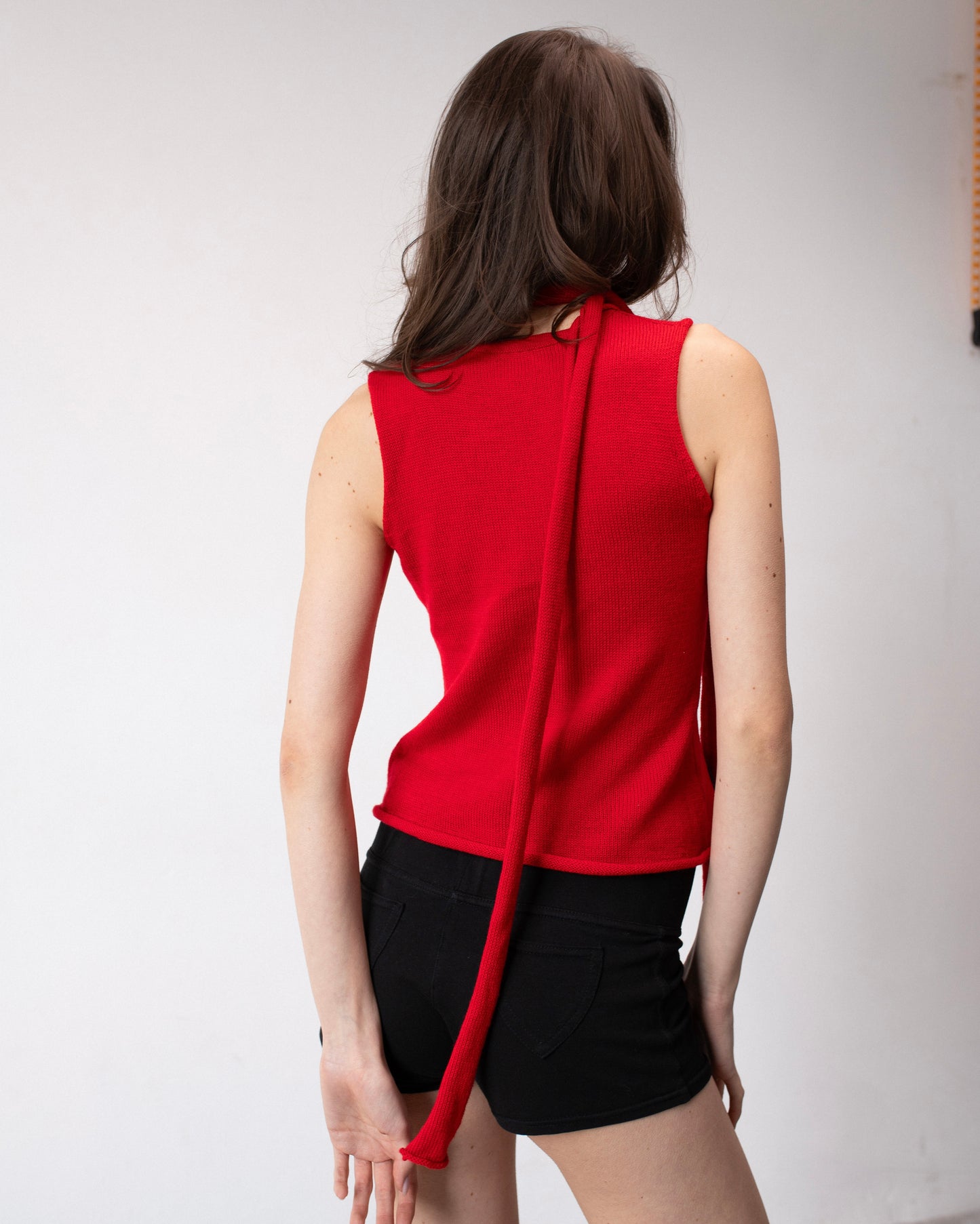 Polka Dot Knitted top in Red