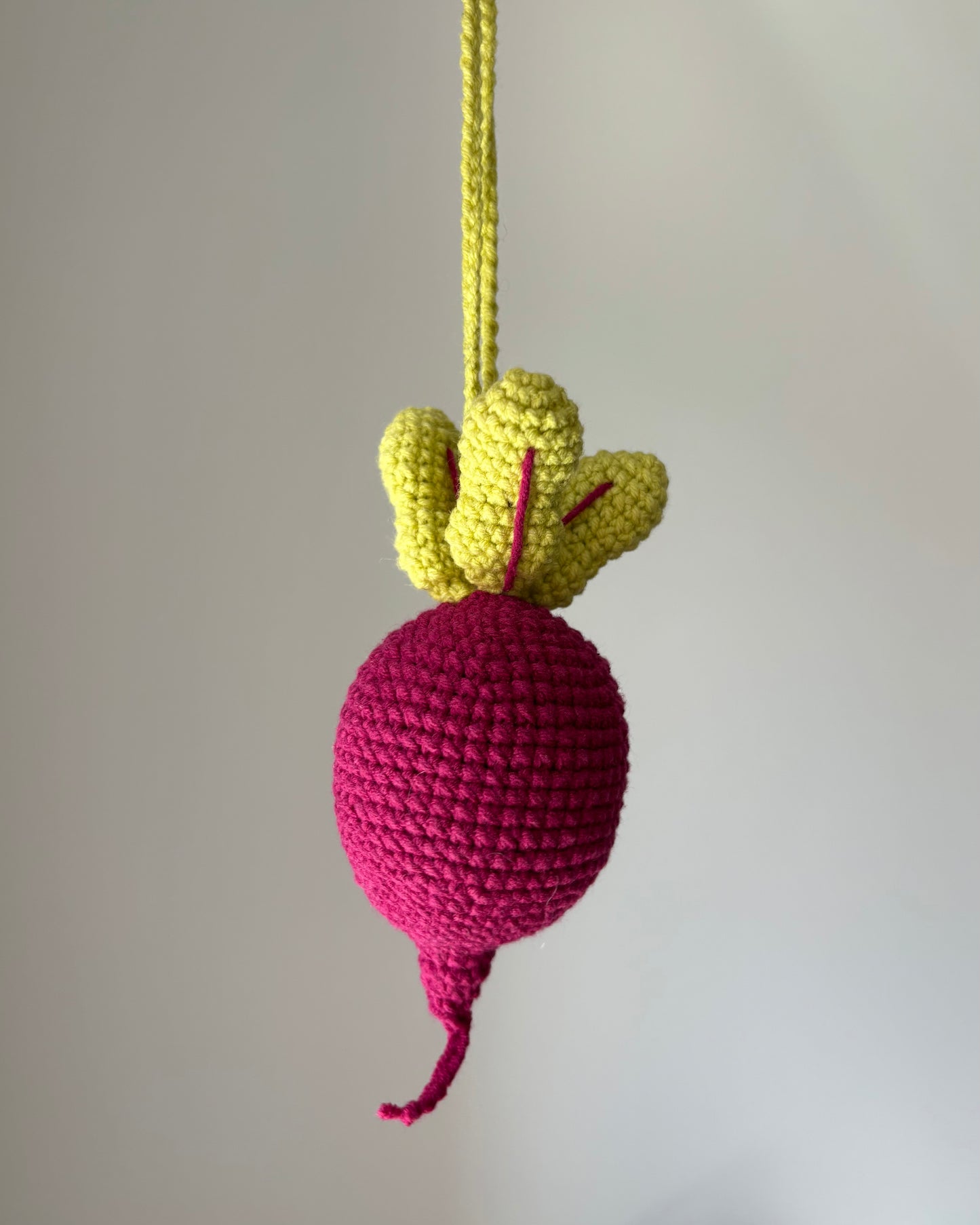 Beetroot crochet charm