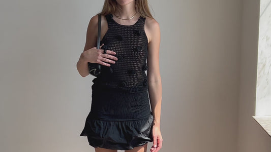 Black Crochet top with roses