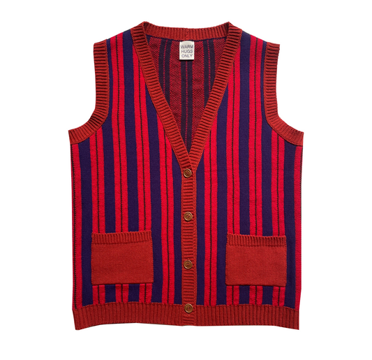 Striped Button-front Vest