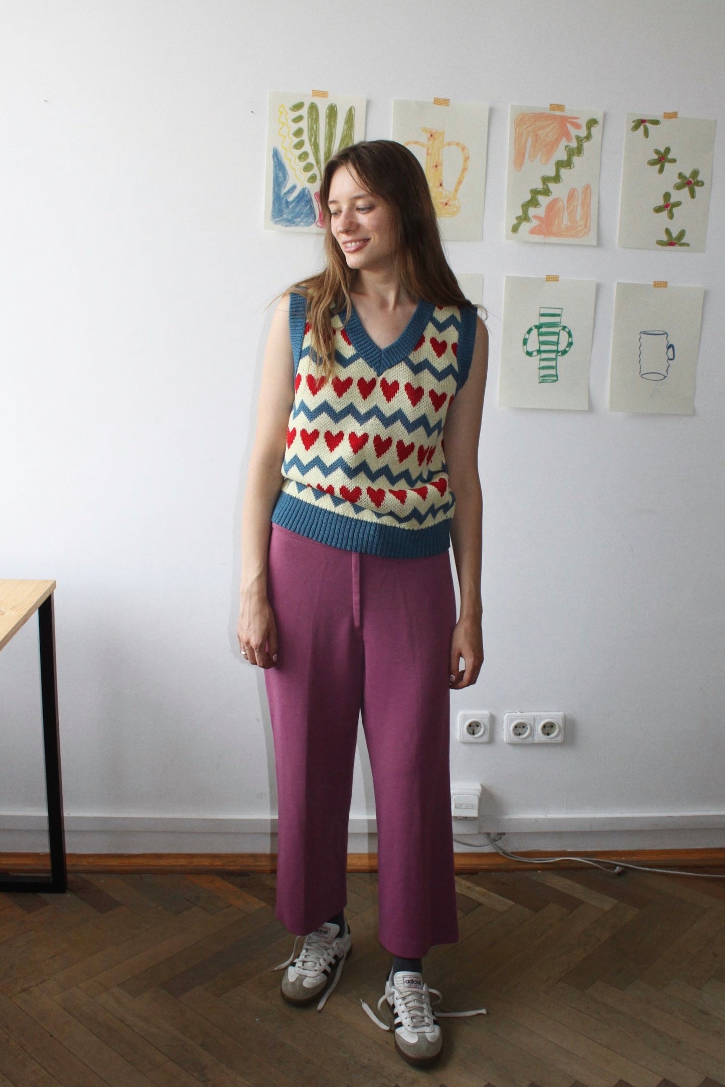 Sweetheart knitted Vest Cobalt