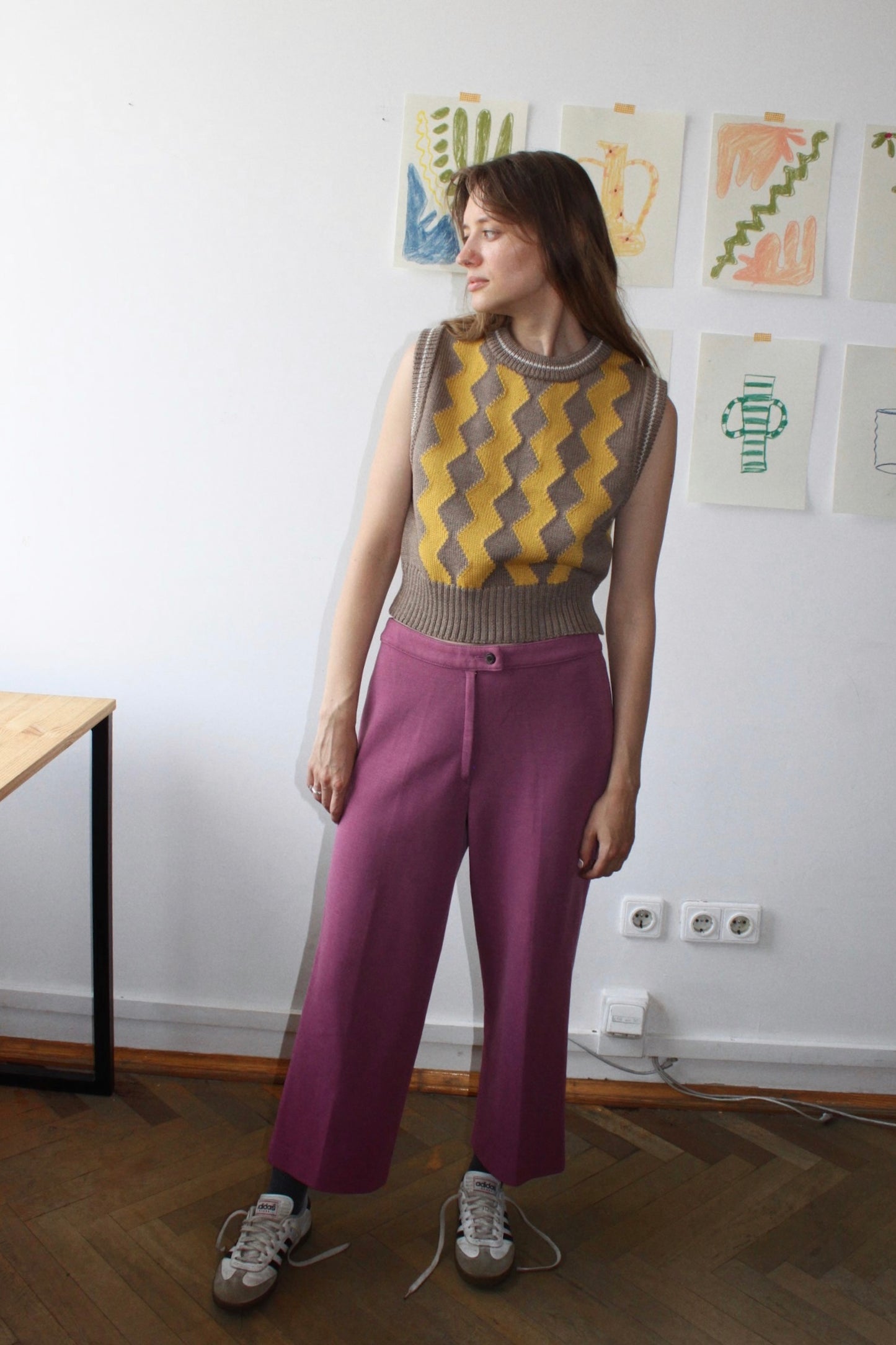 Raspberry Vest Yellow & Wallnut