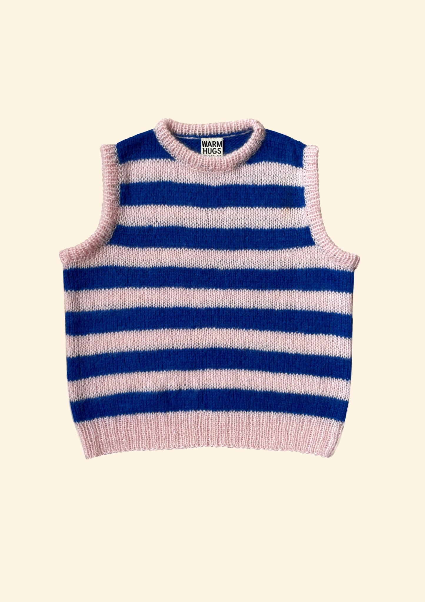 Hand-knitted Mohair striped vest
