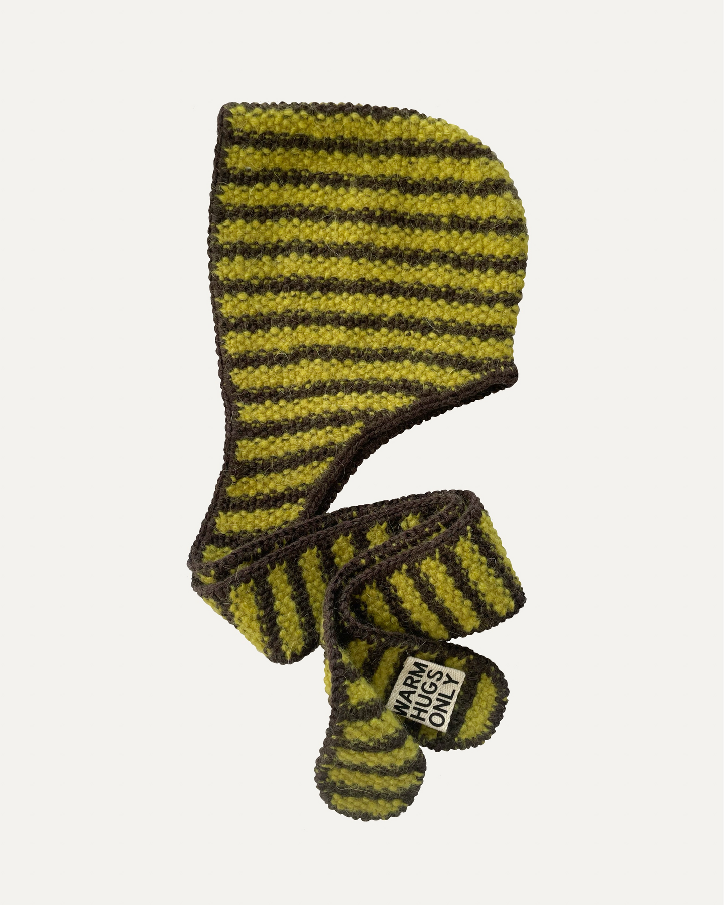 Balaclava scarf in Lime & Brown