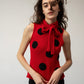 Polka Dot Knitted top in Red