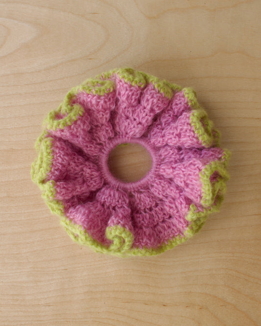 Pink Mohair Scrunchie