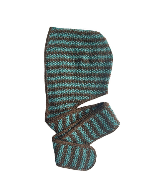 Balaclava scarf in Blue and Brown
