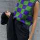 Checkmate Vest Green&Violet