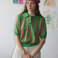 Striped polo green and brown