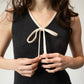 Knitted Cream Bow Tank top