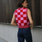 Checkmate Vest Red&Pink