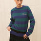 Sapphire Striped sweater with hand embroidery