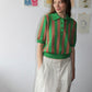 Striped polo green and brown