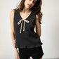 Knitted Cream Bow Tank top