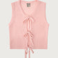 Knitted Baby pink Bow vest