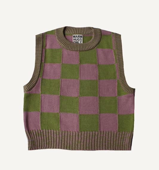 Checkmate Vest Green and Pink