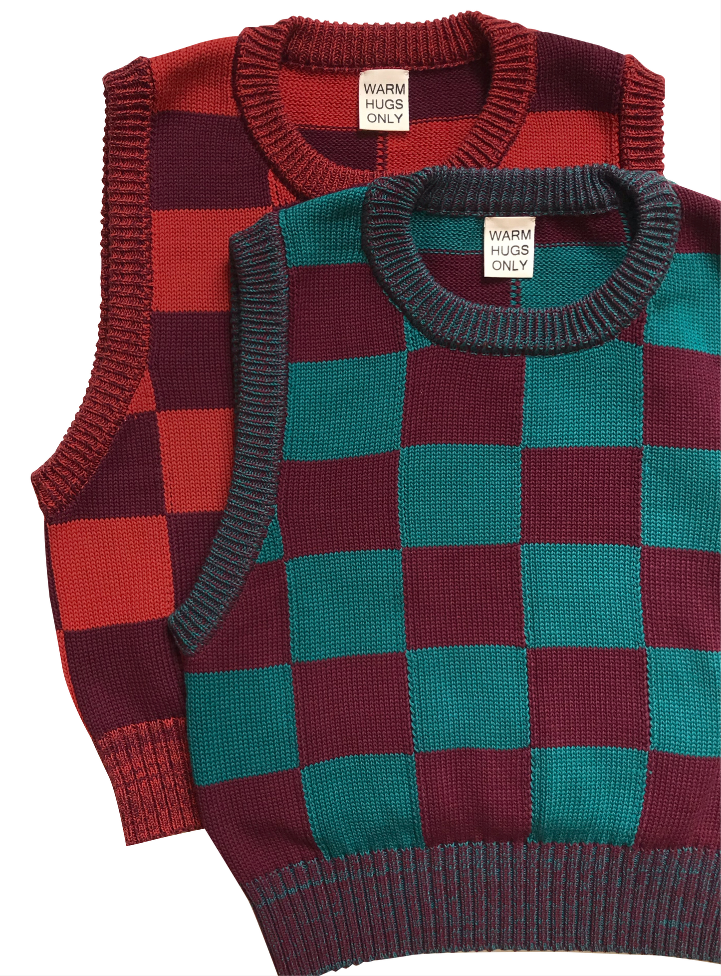 Checkmate Vest Burgundy & Orange