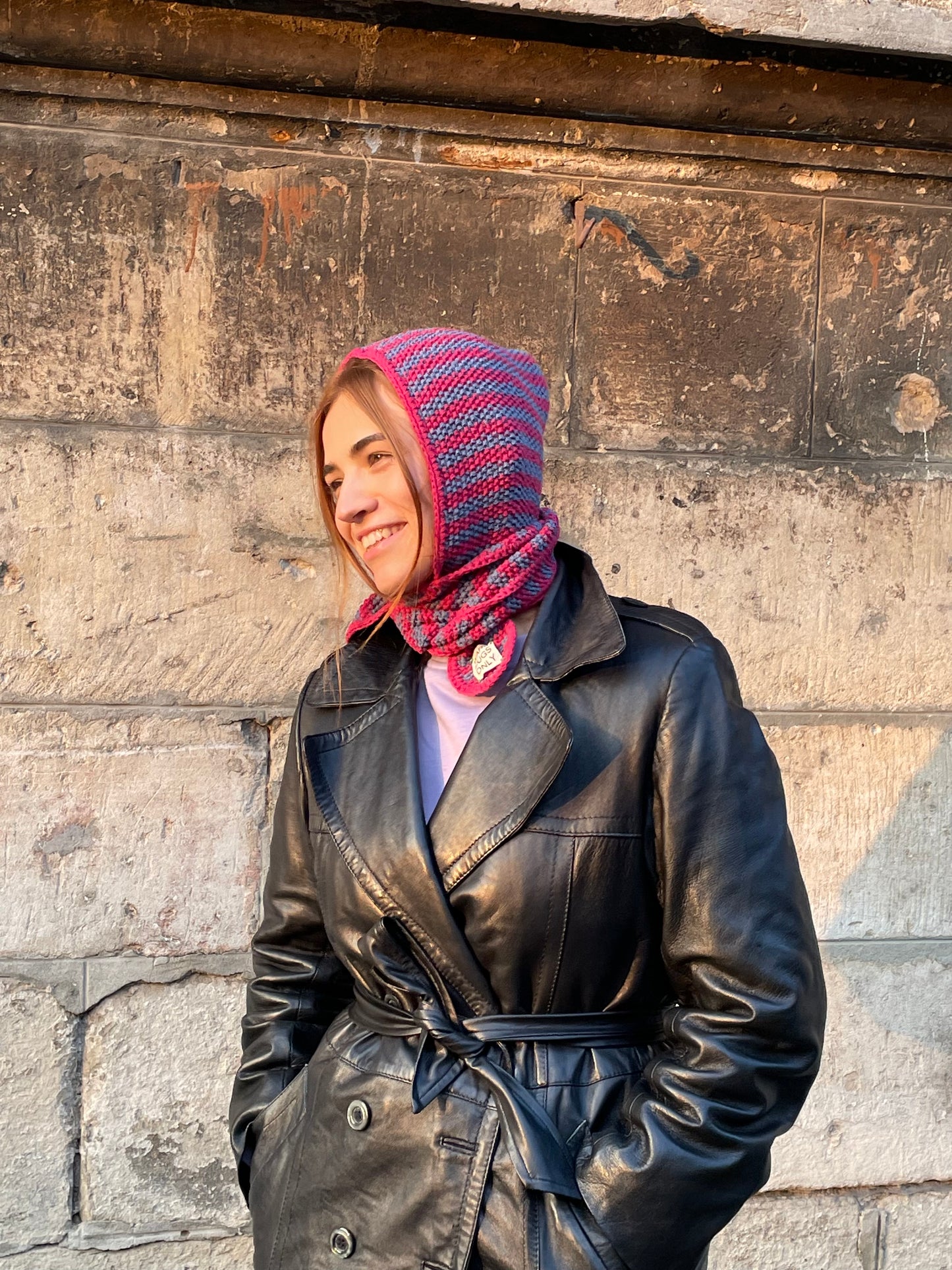 Balaclava scarf “Adriana” Pink & Blue
