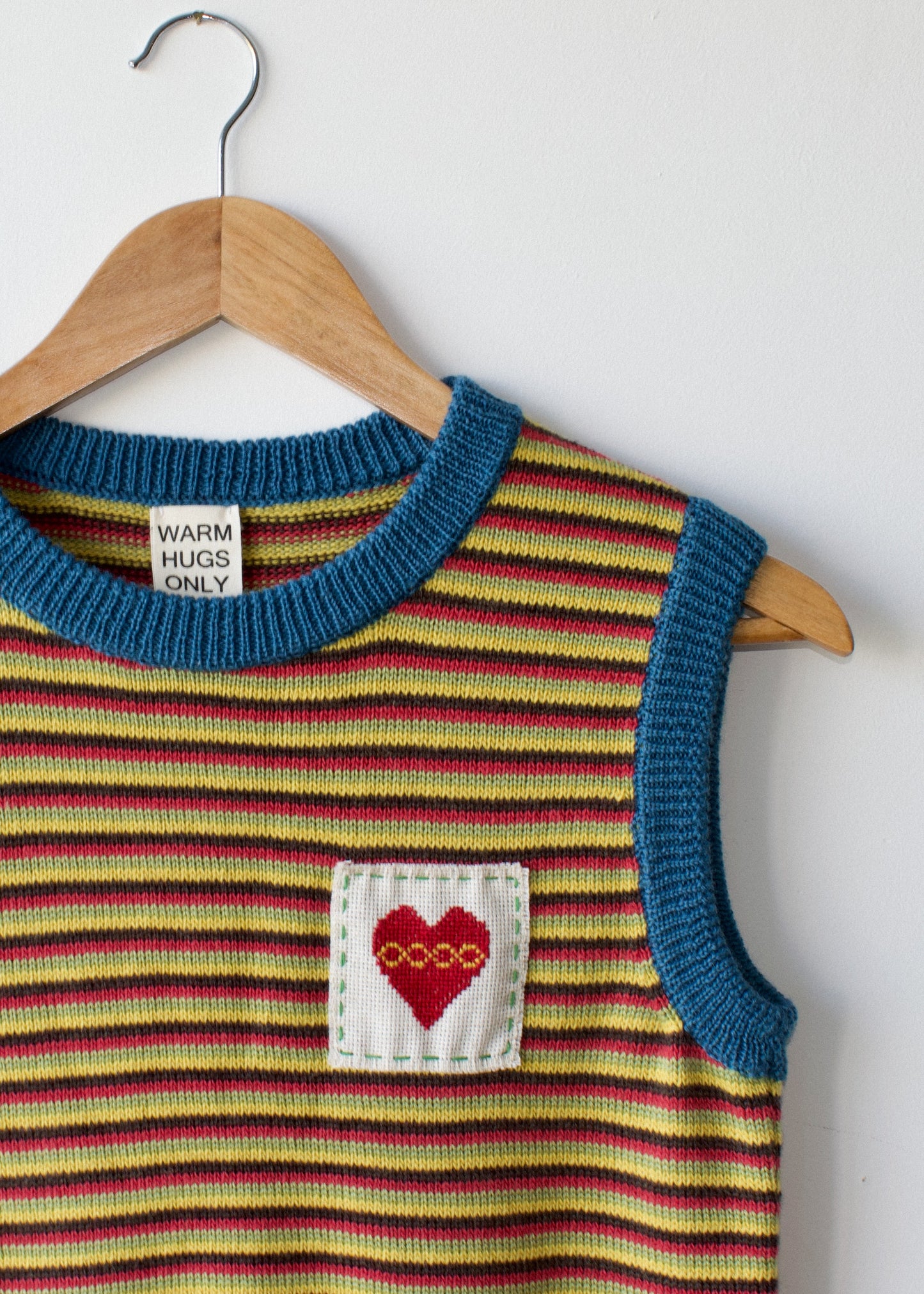 Striped vest with Heart Embroidery <3